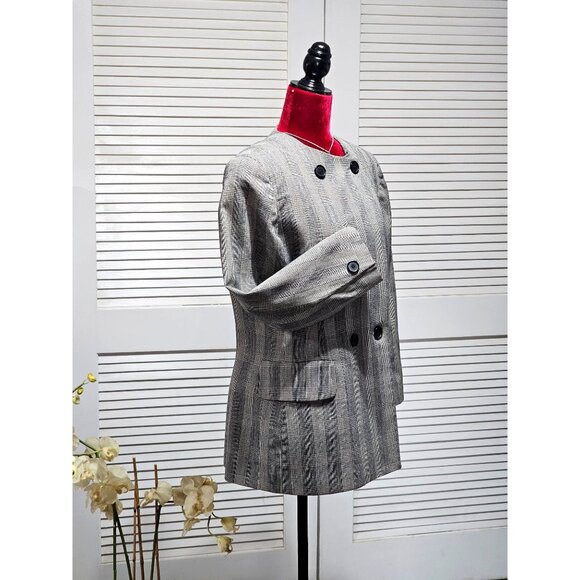 Vintage Christian Dior Womens Plaid Wool Double Breasted Blazer Jacket Sz 10 238 - Picture 3 of 13